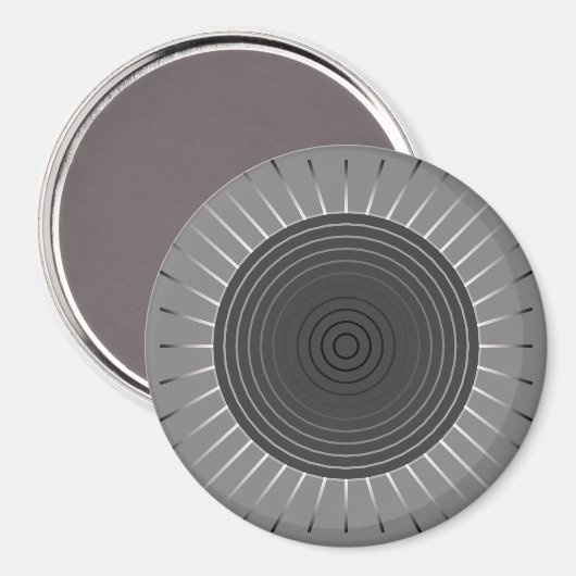 幾何モダン日が差すこと – ダークヘマタイト灰色 マグネット (正面/裏面)