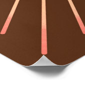 幾何モダン日が差すこと – ピーチとブラウン ポスター (角)