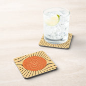 幾何モダン日が差すこと – マンダリンオレンジ コースター (右側)