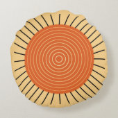 幾何モダン日が差すこと – マンダリンオレンジ ラウンドクッション (裏面)