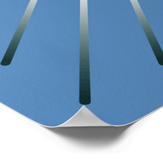 幾何モダン日が差すこと-ライムとデニムブルー ポスター (角)