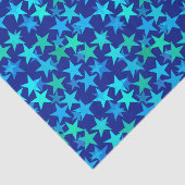 幾何モダン星、コバルトブルーとターコイズ 薄葉紙 (詳細)