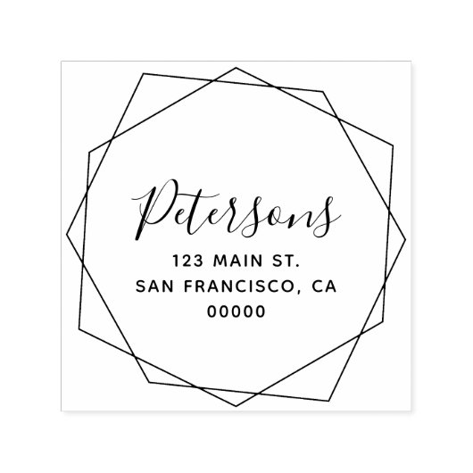 幾何モダン書家名 セルフインキングスタンプ (デザイン)