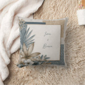 幾何モダン植物性熱帯フローラ結婚ズ クッション (ブランケット)