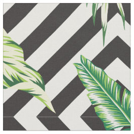 幾何モダン模様の熱帯花 ファブリック
