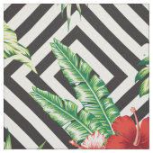 幾何モダン模様の熱帯花 ファブリック (見本)