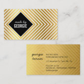 幾何モダン模様ダイヤモンド白黒金ゴールド 名刺 (正面/裏面)