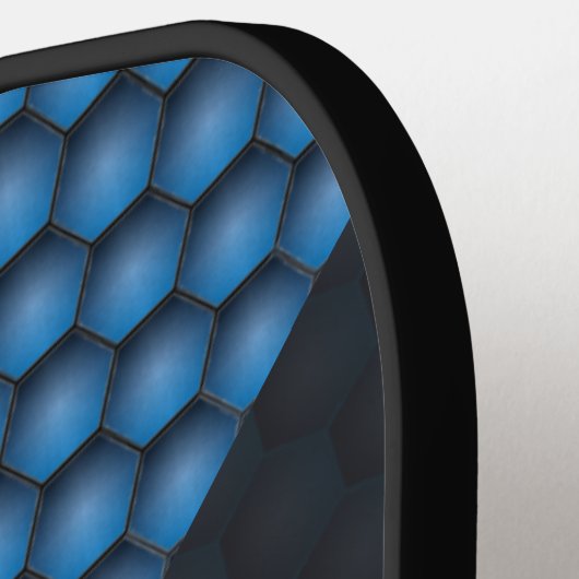 幾何モダン模様鉄青名前をカスタムする ピックルボールラケット (左詳細)