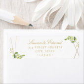 幾何モダン樹結婚林差出人住所 ラベル (インサイチュ)