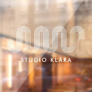 幾何モダン波ボーホラインアートビジネス ウィンドウサイン