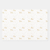 幾何モダン白黒金ゴールドクリスマスツリー ラッピングペーパーシート (正面2)