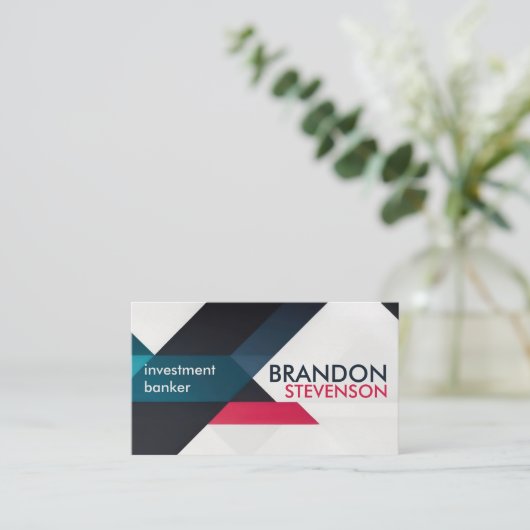 幾何モダン的なお洒落プロフェッショナルの目を引く 名刺 (スタンド正面)