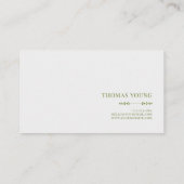 幾何モダン的な緑と金ゴールド紙吹雪 名刺 (裏面)