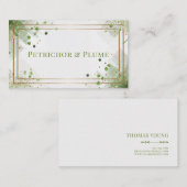 幾何モダン的な緑と金ゴールド紙吹雪 名刺 (正面/裏面)