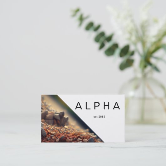 幾何モダン砂利の汚れ建築デザイン 名刺 (スタンド正面)