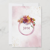 幾何モダン紅葉ブルゴーニュ書道 セーブザデート (裏面)