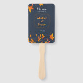 幾何モダン紅葉素朴秋 ハンドファン (正面)