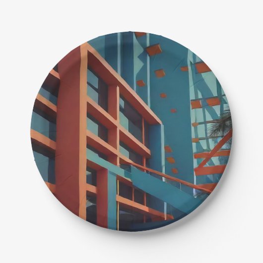 幾何モダン紙プレート ペーパープレート (正面)