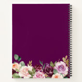 幾何モダン紫色赤面フローラレシピ本 ノートブック (裏面)