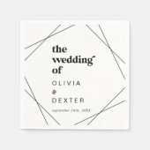 幾何モダン結婚の スタンダードカクテルナプキン (正面)