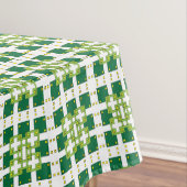 幾何モダン緑の森の正方形パターン テーブルクロス (インサイチュ)