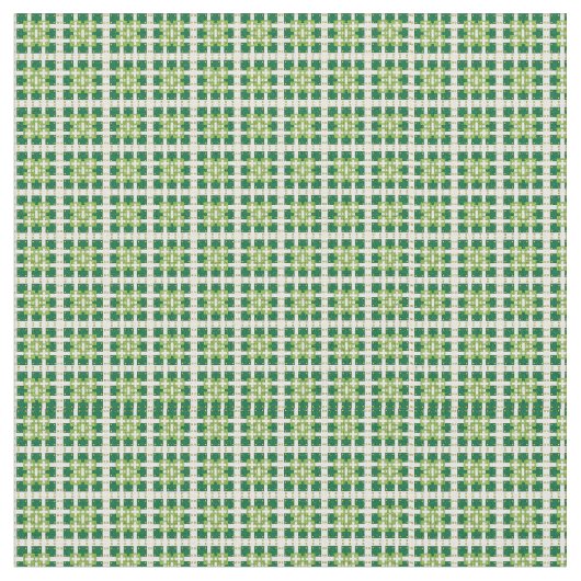 幾何モダン緑の森の正方形パターン ファブリック (クローズアップ)