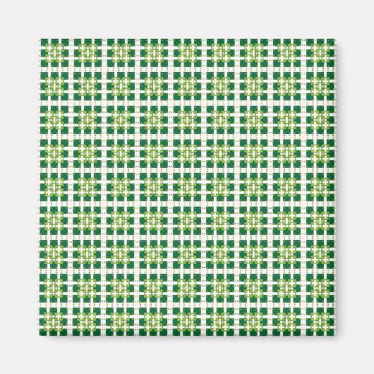 幾何モダン緑の森の正方形パターン マグネット (正面)