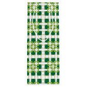 幾何モダン緑の森の正方形パターン ワインギフトバッグ (裏面)