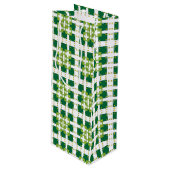 幾何モダン緑の森の正方形パターン ワインギフトバッグ (正面アングル)