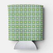 幾何モダン緑の森の正方形パターン 缶クーラー (裏面)