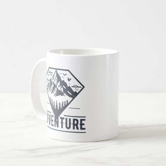 幾何モダン自然マウンテンズアドベンチャー コーヒーマグカップ (正面左)