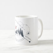 幾何モダン自然マウンテンズアドベンチャー コーヒーマグカップ (正面右)