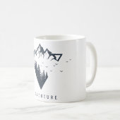 幾何モダン自然マウンテンズアドベンチャー コーヒーマグカップ (正面右)