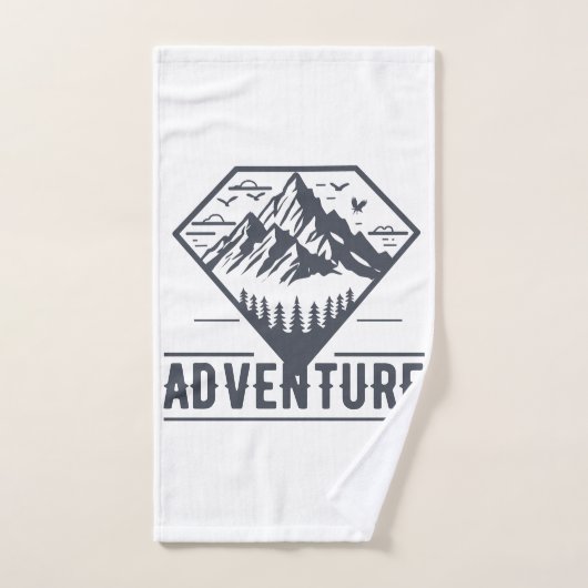 幾何モダン自然マウンテンズアドベンチャー ハンドタオル (ハンドタオル)