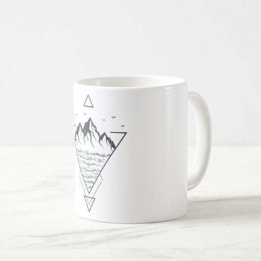 幾何モダン自然マウンテンヒップスター コーヒーマグカップ (正面右)