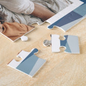 幾何モダン色の虹のパーソナライズされた写真 ジグソーパズル (側面)