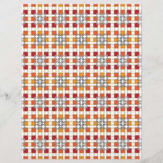 幾何モダン色の赤い琥珀の正方形パターン (正面)