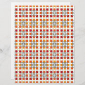 幾何モダン色の赤い琥珀の正方形パターン (正面/裏面)