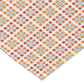 幾何モダン色の赤い琥珀の正方形パターン ショートテーブルランナー (コーナー)