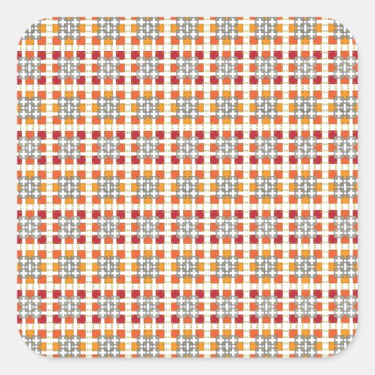 幾何モダン色の赤い琥珀の正方形パターン スクエアシール (正面)