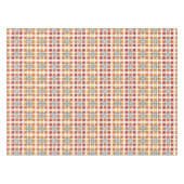 幾何モダン色の赤い琥珀の正方形パターン テーブルクロス (正面(横))