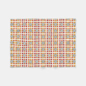 幾何モダン色の赤い琥珀の正方形パターン フリースブランケット (正面(横))