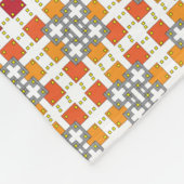 幾何モダン色の赤い琥珀の正方形パターン フリースブランケット (角)