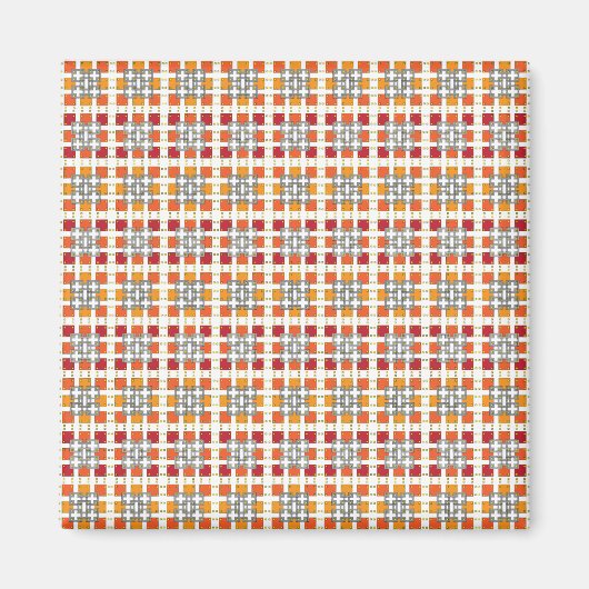 幾何モダン色の赤い琥珀の正方形パターン マグネット (正面)