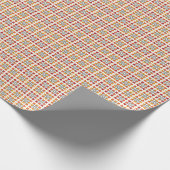 幾何モダン色の赤い琥珀の正方形パターン ラッピングペーパー (角)