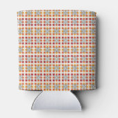 幾何モダン色の赤い琥珀の正方形パターン 缶クーラー (裏面)