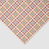 幾何モダン色の赤い琥珀の正方形パターン 薄葉紙 (詳細)