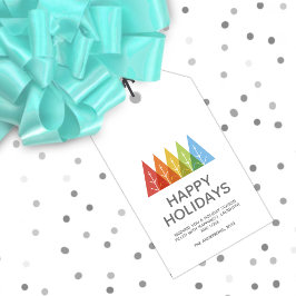 幾何モダン色の重なり合うクリスマス ギフトタグ