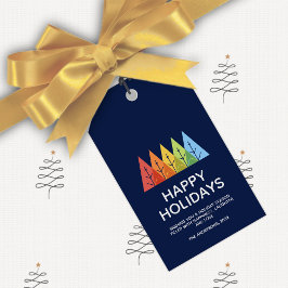 幾何モダン色の重なり合うクリスマス ギフトタグ