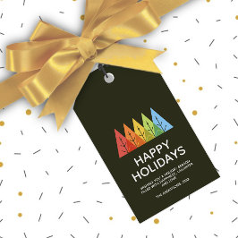 幾何モダン色の重なり合うクリスマス ギフトタグ